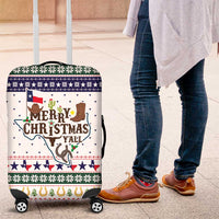 Merry Christmas Yall Texas Luggage Cover Xmas Holiday Patterns - Wonder Print Shop