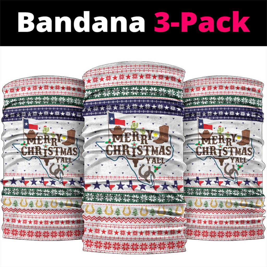 Merry Christmas Yall Texas Neck Gaiter Xmas Holiday Patterns - Wonder Print Shop