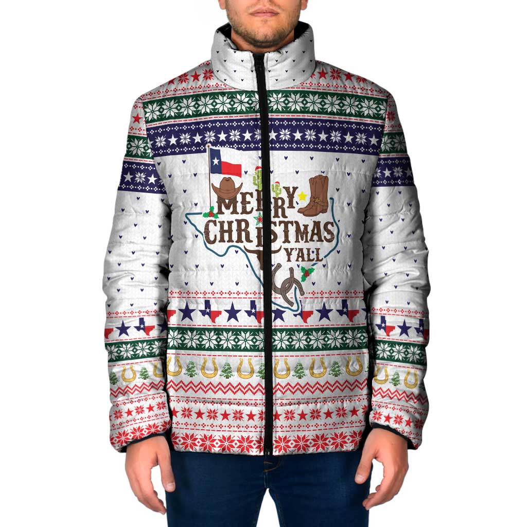 Merry Christmas Yall Texas Padded Jacket Xmas Holiday Patterns - Wonder Print Shop