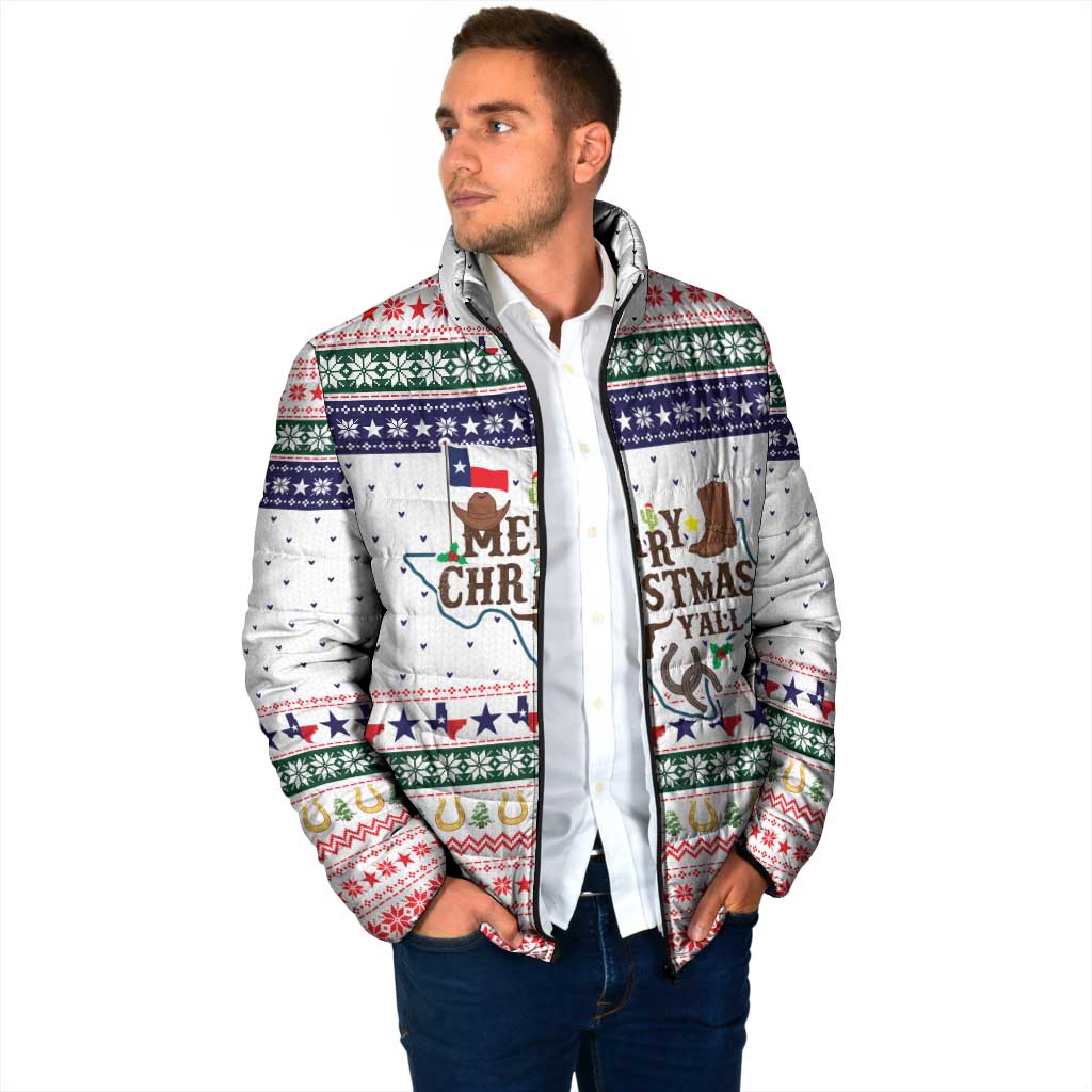 Merry Christmas Yall Texas Padded Jacket Xmas Holiday Patterns - Wonder Print Shop