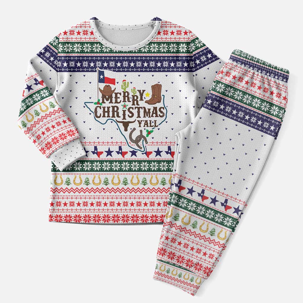 Merry Christmas Yall Texas Christmas Pajama Set Xmas Holiday Patterns - Wonder Print Shop