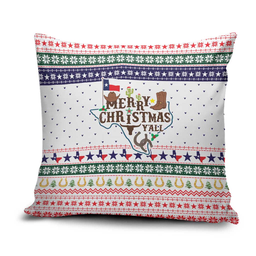 Merry Christmas Yall Texas Pillow Cover Xmas Holiday Patterns - Wonder Print Shop
