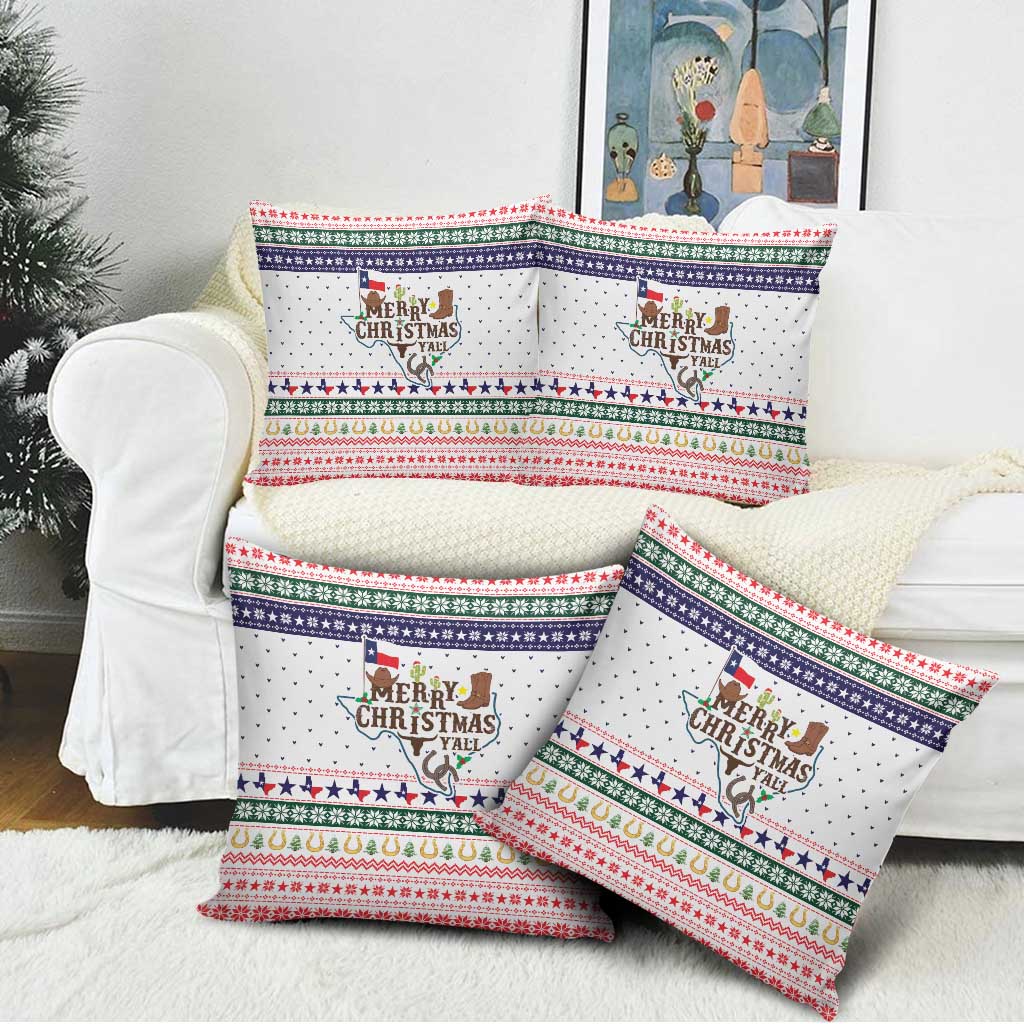 Merry Christmas Yall Texas Pillow Cover Xmas Holiday Patterns - Wonder Print Shop