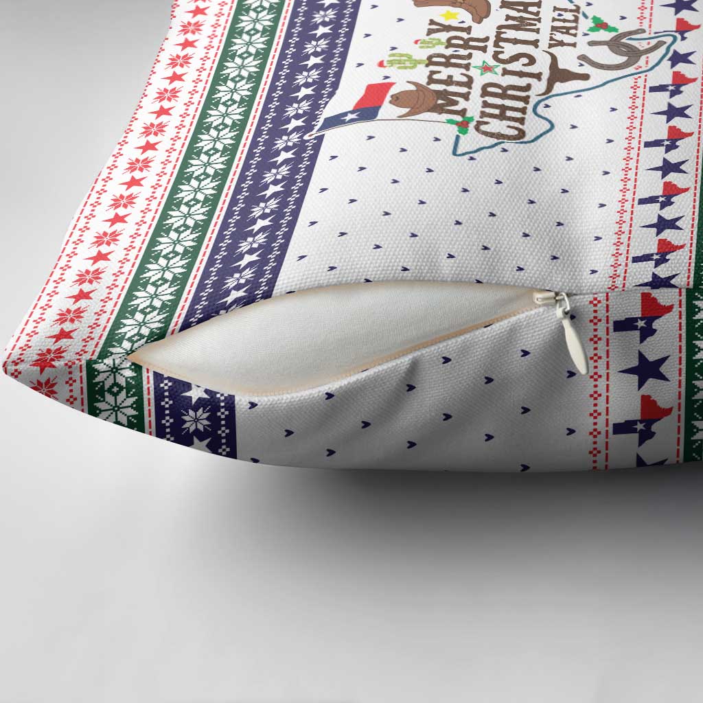 Merry Christmas Yall Texas Pillow Cover Xmas Holiday Patterns - Wonder Print Shop