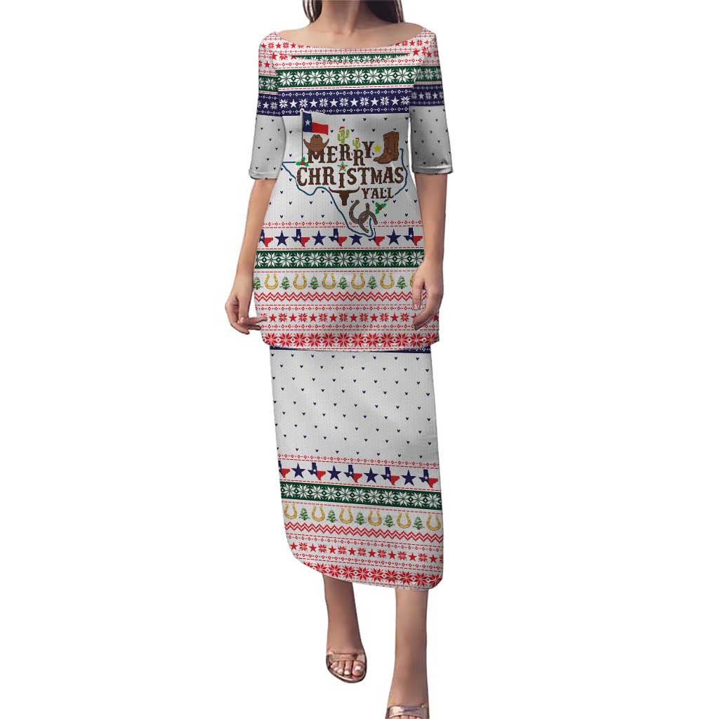 Merry Christmas Yall Texas Puletasi Xmas Holiday Patterns - Wonder Print Shop