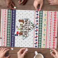 Merry Christmas Yall Texas Puzzle Xmas Holiday Patterns - Wonder Print Shop