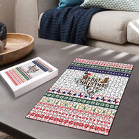 Merry Christmas Yall Texas Puzzle Xmas Holiday Patterns - Wonder Print Shop
