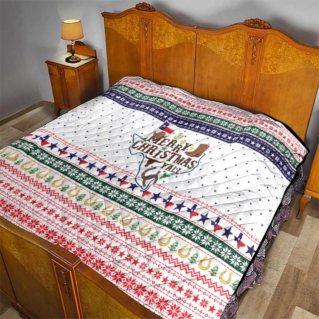 Merry Christmas Yall Texas Quilt Xmas Holiday Patterns - Wonder Print Shop