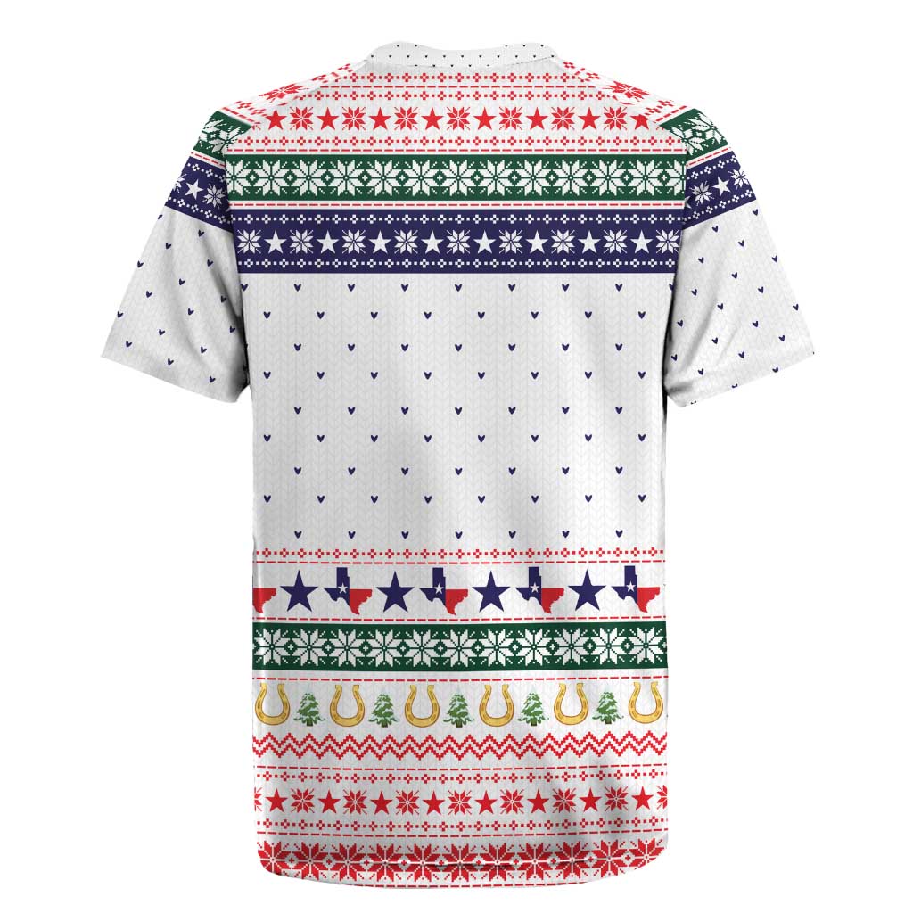 Merry Christmas Yall Texas Rugby Jersey Xmas Holiday Patterns - Wonder Print Shop