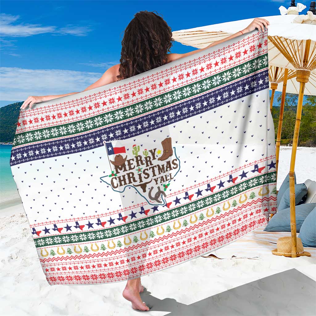 Merry Christmas Yall Texas Sarong Xmas Holiday Patterns - Wonder Print Shop