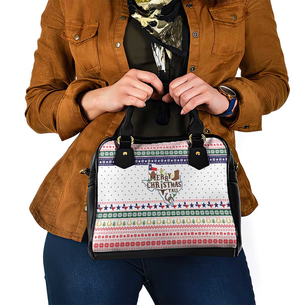 Merry Christmas Yall Texas Shoulder Handbag Xmas Holiday Patterns - Wonder Print Shop