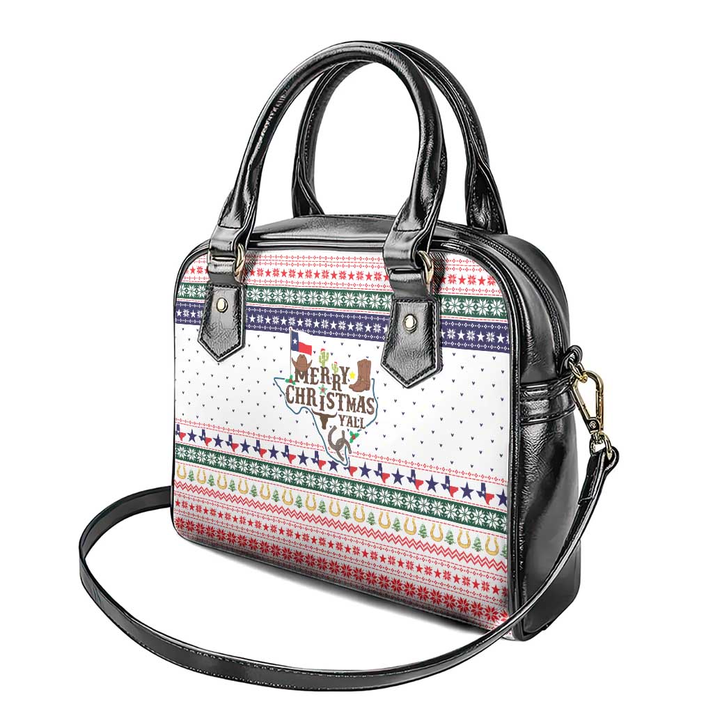 Merry Christmas Yall Texas Shoulder Handbag Xmas Holiday Patterns - Wonder Print Shop