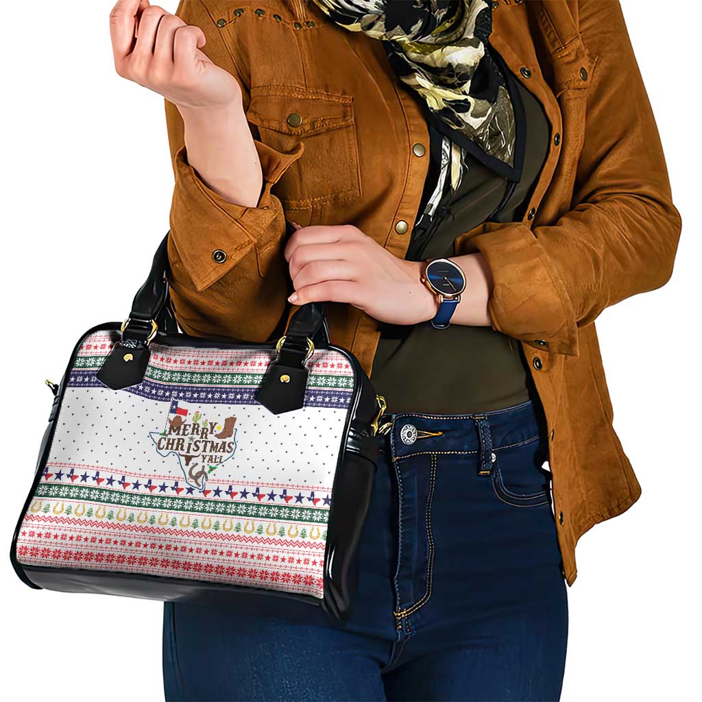 Merry Christmas Yall Texas Shoulder Handbag Xmas Holiday Patterns - Wonder Print Shop