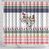 Merry Christmas Yall Texas Shower Curtain Xmas Holiday Patterns - Wonder Print Shop