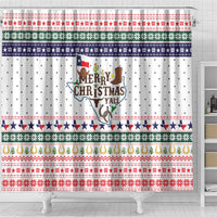 Merry Christmas Yall Texas Shower Curtain Xmas Holiday Patterns - Wonder Print Shop