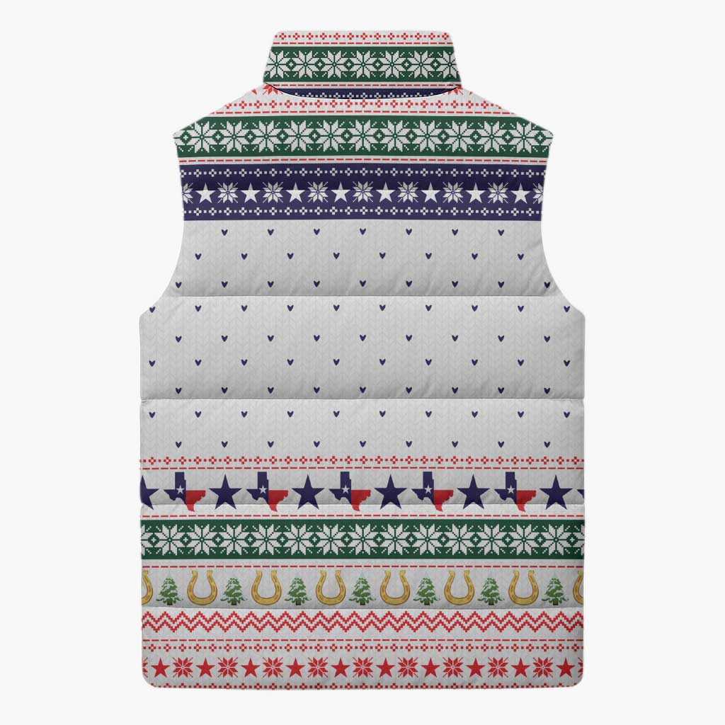 Merry Christmas Yall Texas Sleeveless Puffer Jacket Xmas Holiday Patterns - Wonder Print Shop