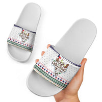 Merry Christmas Yall Texas Slide Sandals Xmas Holiday Patterns - Wonder Print Shop
