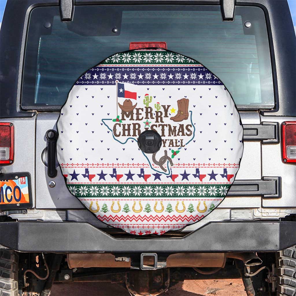 Merry Christmas Yall Texas Spare Tire Cover Xmas Holiday Patterns - Wonder Print Shop