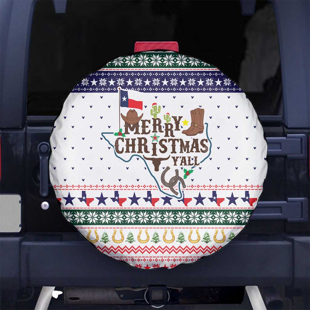 Merry Christmas Yall Texas Spare Tire Cover Xmas Holiday Patterns - Wonder Print Shop