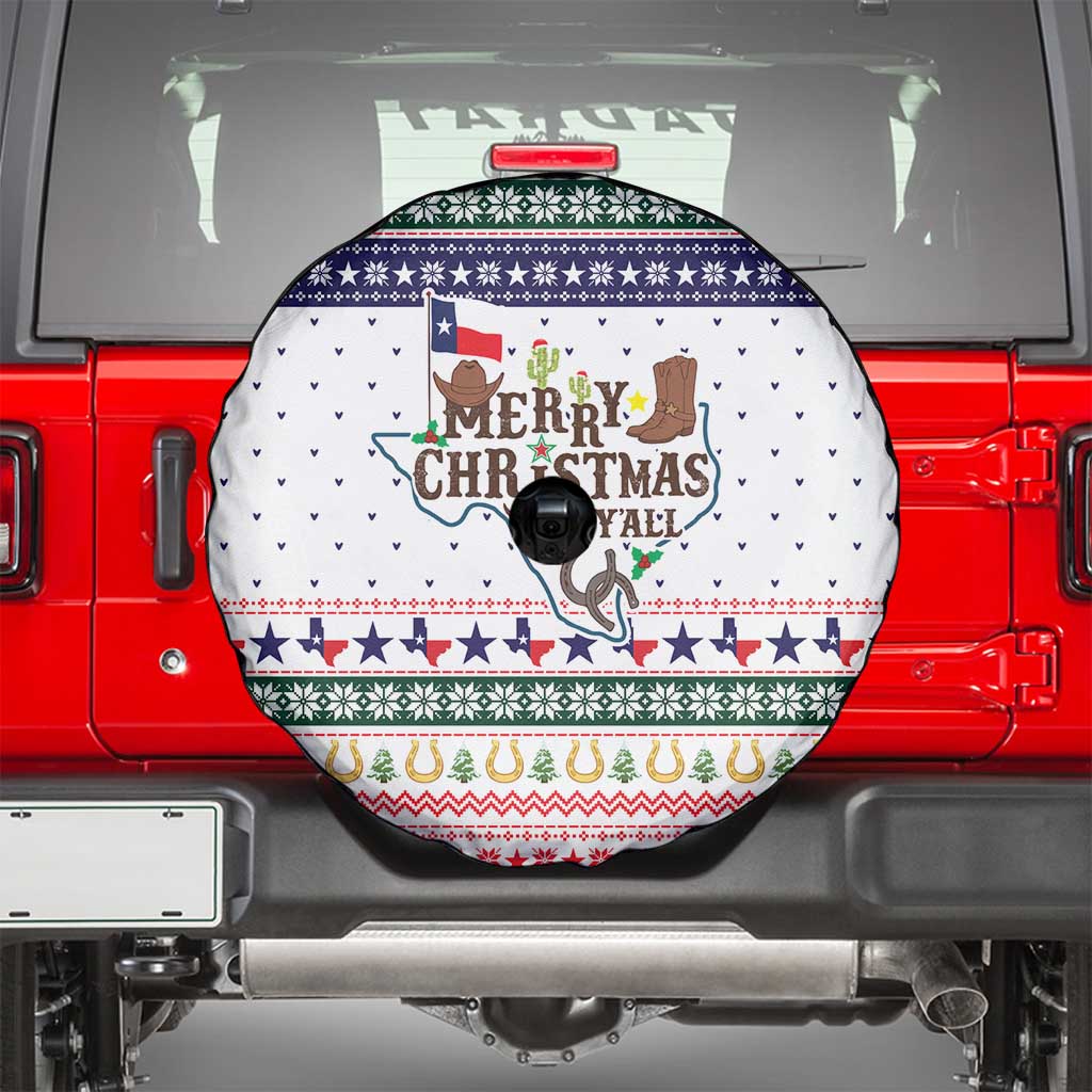 Merry Christmas Yall Texas Spare Tire Cover Xmas Holiday Patterns - Wonder Print Shop