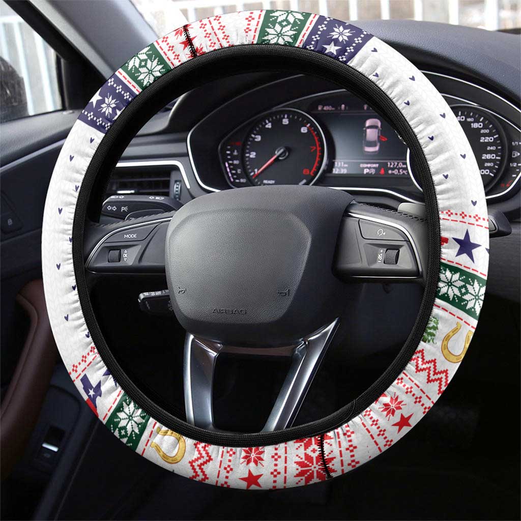 Merry Christmas Yall Texas Steering Wheel Cover Xmas Holiday Patterns - Wonder Print Shop