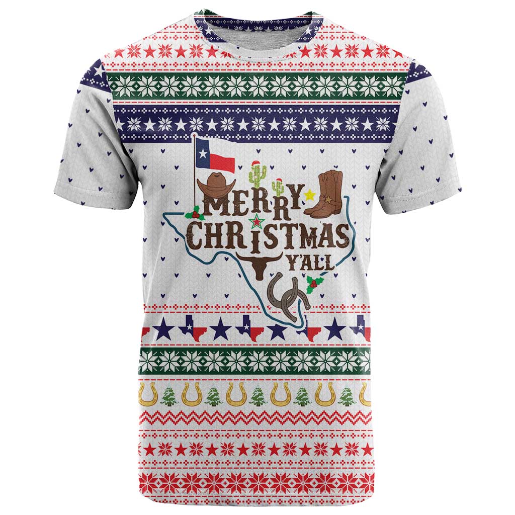 Merry Christmas Yall Texas T Shirt Xmas Holiday Patterns - Wonder Print Shop