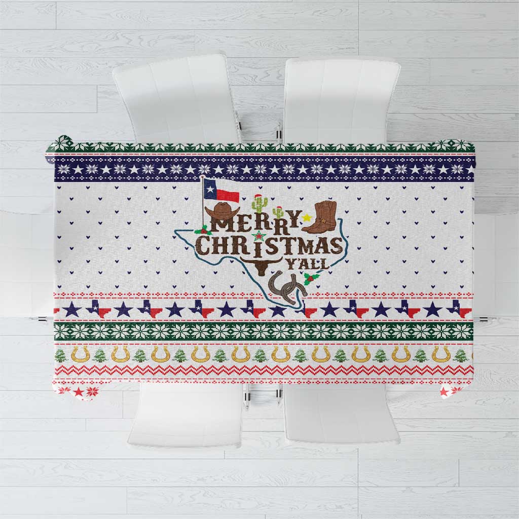 Merry Christmas Yall Texas Tablecloth Xmas Holiday Patterns - Wonder Print Shop