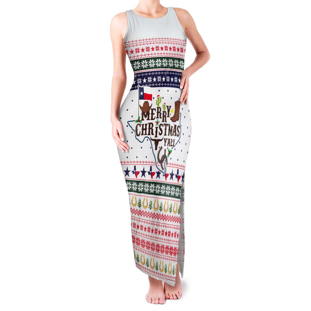 Merry Christmas Yall Texas Tank Maxi Dress Xmas Holiday Patterns - Wonder Print Shop