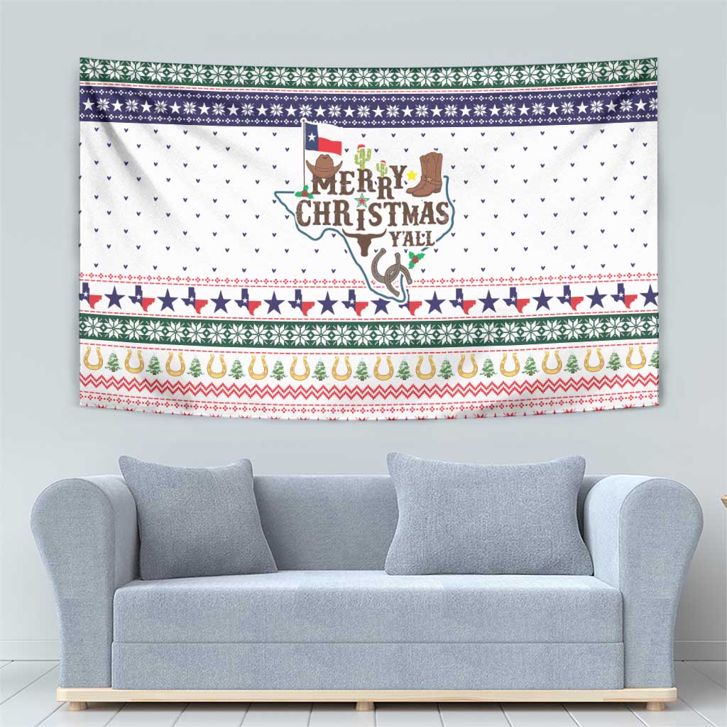 Merry Christmas Yall Texas Tapestry Xmas Holiday Patterns - Wonder Print Shop