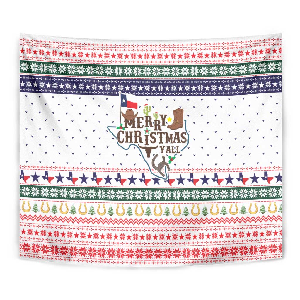 Merry Christmas Yall Texas Tapestry Xmas Holiday Patterns - Wonder Print Shop