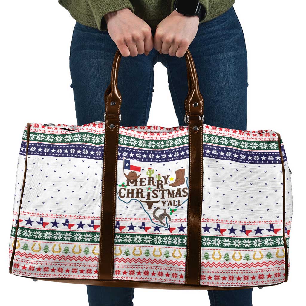 Merry Christmas Yall Texas Travel Bag Xmas Holiday Patterns - Wonder Print Shop