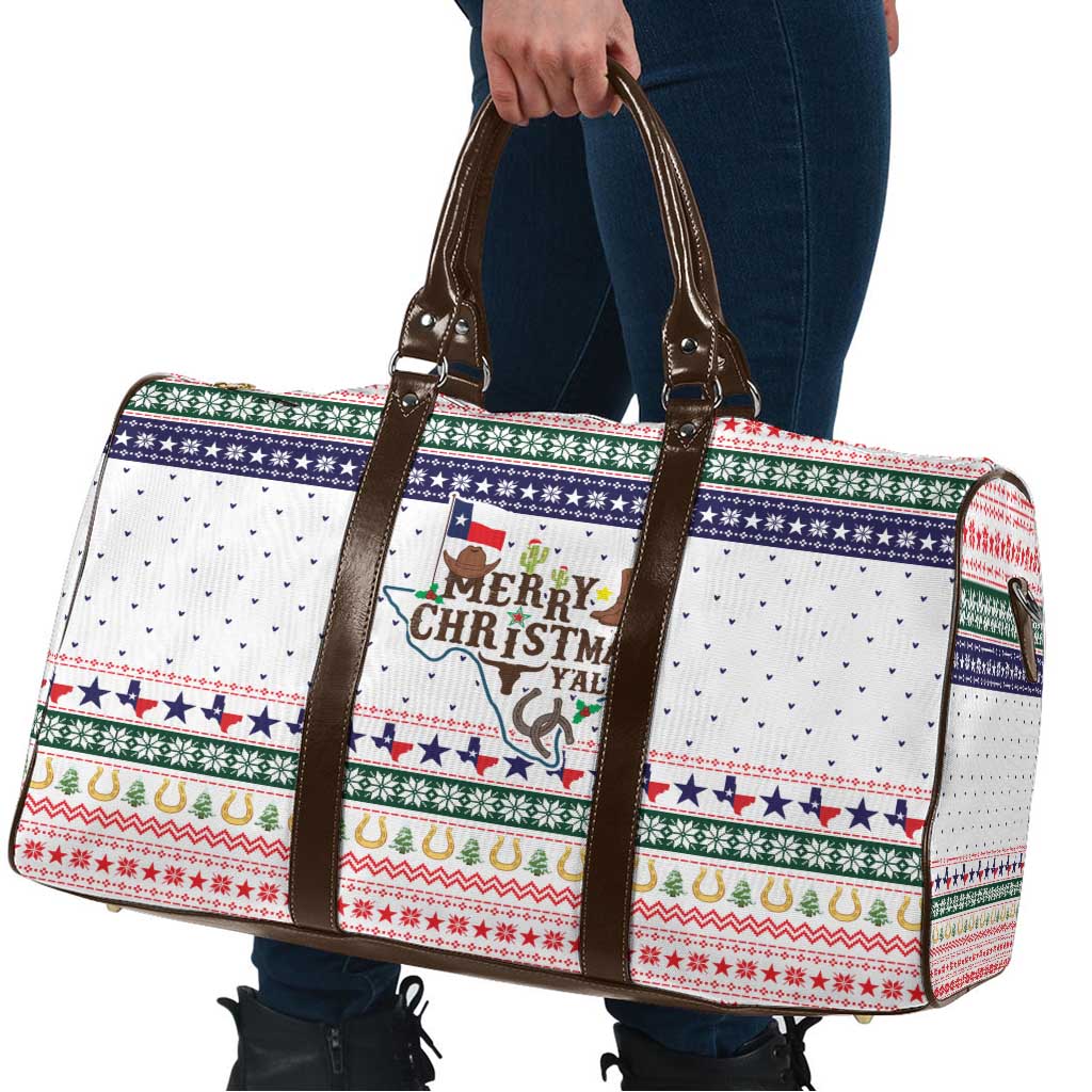 Merry Christmas Yall Texas Travel Bag Xmas Holiday Patterns - Wonder Print Shop