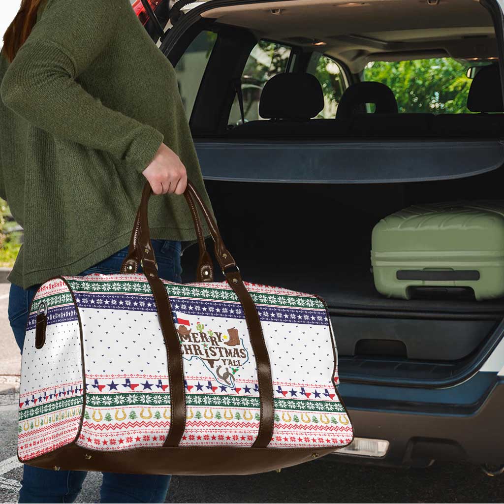 Merry Christmas Yall Texas Travel Bag Xmas Holiday Patterns - Wonder Print Shop