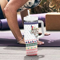 Merry Christmas Yall Texas Tumbler With Handle Xmas Holiday Patterns - Wonder Print Shop
