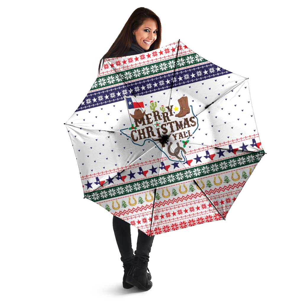Merry Christmas Yall Texas Umbrella Xmas Holiday Patterns - Wonder Print Shop