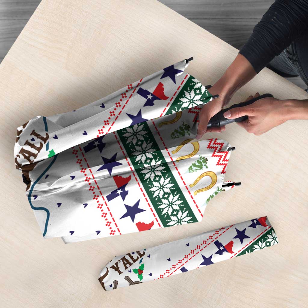 Merry Christmas Yall Texas Umbrella Xmas Holiday Patterns - Wonder Print Shop