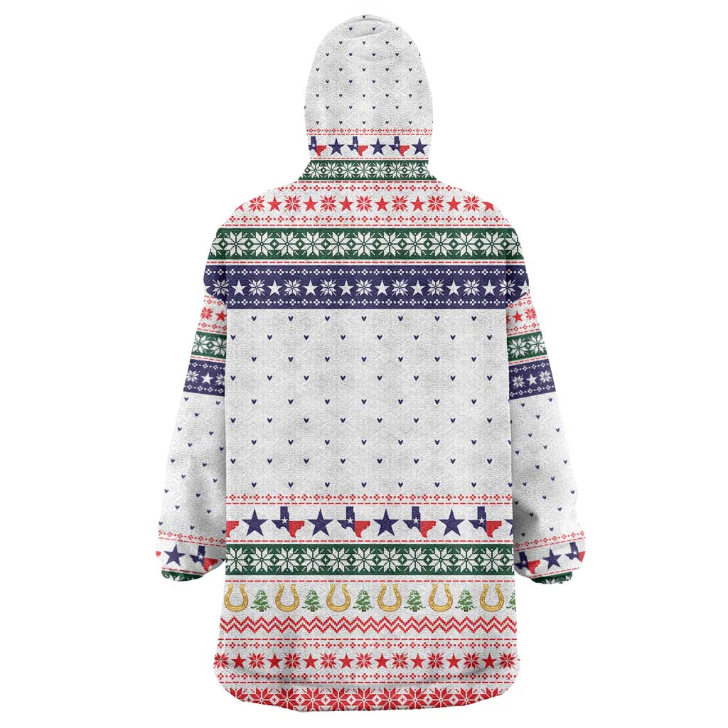 Merry Christmas Yall Texas Wearable Blanket Hoodie Xmas Holiday Patterns - Wonder Print Shop