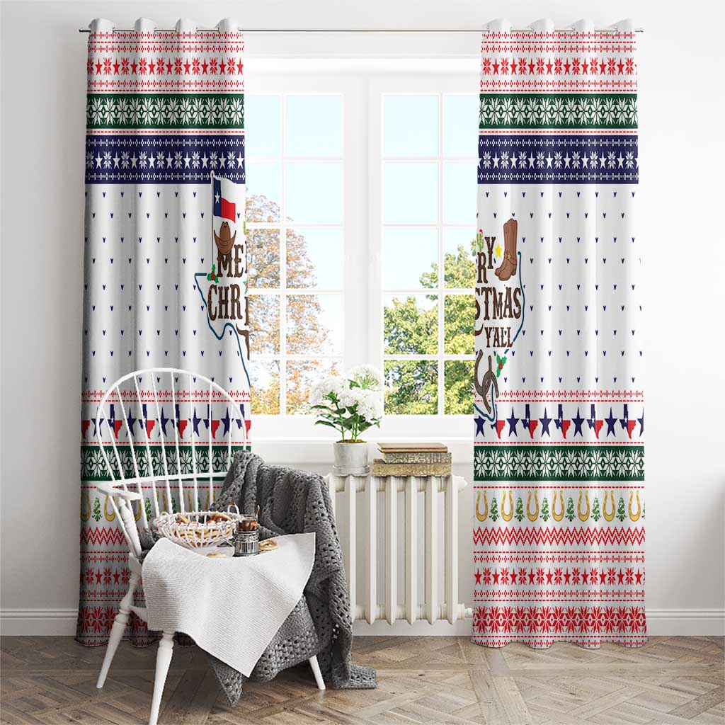 Merry Christmas Yall Texas Window Curtain Xmas Holiday Patterns - Wonder Print Shop