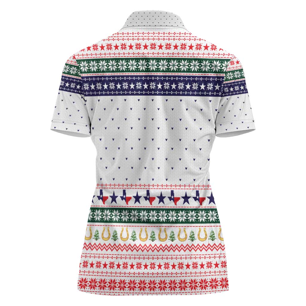 Merry Christmas Yall Texas Women Polo Shirt Xmas Holiday Patterns - Wonder Print Shop