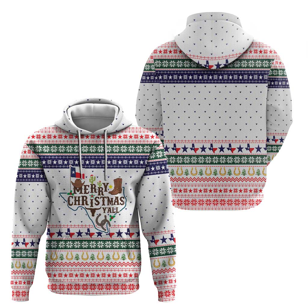 Merry Christmas Yall Texas Zip Hoodie Xmas Holiday Patterns - Wonder Print Shop