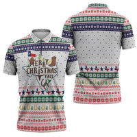 Merry Christmas Yall Texas Zipper Polo Shirt Xmas Holiday Patterns - Wonder Print Shop