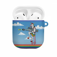 Unicorn Pew Pew Christmas AirPods Case Xmas Holiday Patterns - Wonder Print Shop