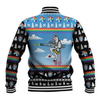 Unicorn Pew Pew Christmas Baseball Jacket Xmas Holiday Patterns - Wonder Print Shop