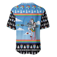 Unicorn Pew Pew Christmas Baseball Jersey Xmas Holiday Patterns - Wonder Print Shop