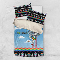 Unicorn Pew Pew Christmas Bedding Set Xmas Holiday Patterns - Wonder Print Shop