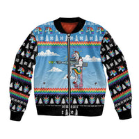 Unicorn Pew Pew Christmas Bomber Jacket Xmas Holiday Patterns - Wonder Print Shop