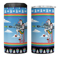 Unicorn Pew Pew Christmas 4 in 1 Can Cooler Tumbler Xmas Holiday Patterns - Wonder Print Shop