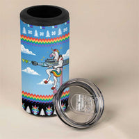 Unicorn Pew Pew Christmas 4 in 1 Can Cooler Tumbler Xmas Holiday Patterns - Wonder Print Shop