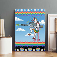 Unicorn Pew Pew Christmas Canvas Wall Art Xmas Holiday Patterns - Wonder Print Shop