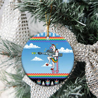 Unicorn Pew Pew Christmas Ceramic Ornament Xmas Holiday Patterns - Wonder Print Shop